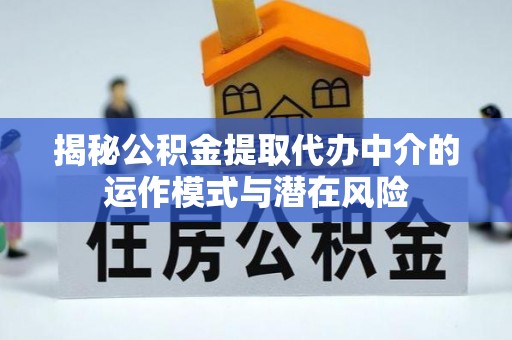 宁远揭秘公积金提取代办中介的运作模式与潜在风险