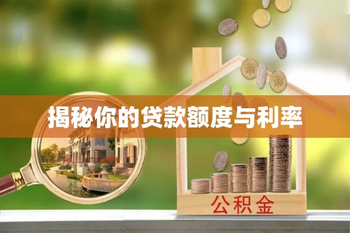 宁远揭秘你的贷款额度与利率