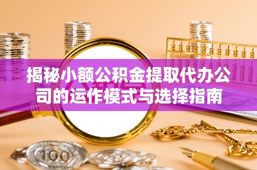 宁远揭秘小额公积金提取代办公司的运作模式与选择指南